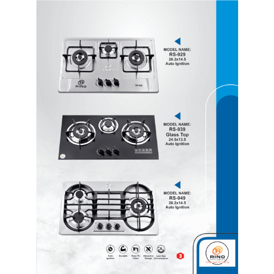 Rino | Built IN Kitchen Hobs | RS-929 | 939 | 949